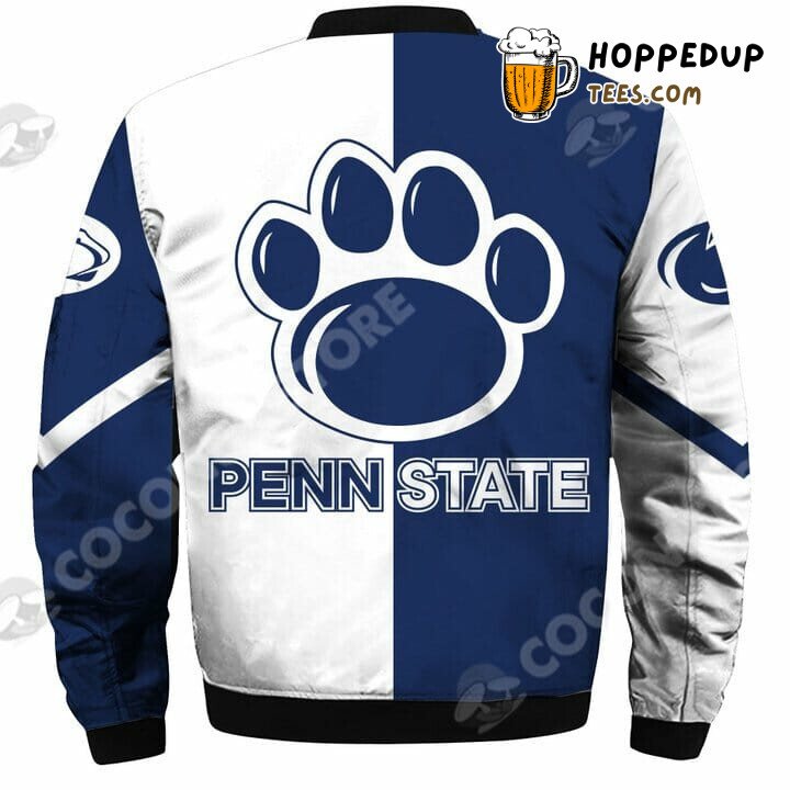 NCAA Penn State Nittany Lions Blue White Classic Bomber Jacket