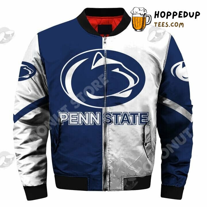 NCAA Penn State Nittany Lions Blue White Classic Bomber Jacket