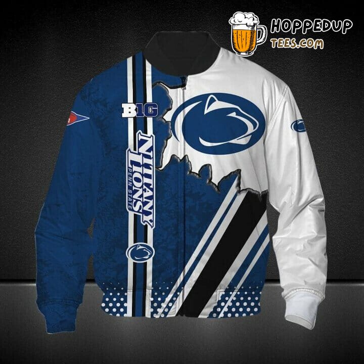 NCAA Penn State Nittany Lions Blue White Edition Bomber Jacket