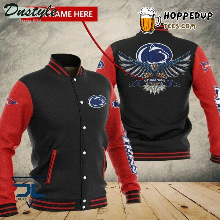 NCAA Penn State Nittany Lions Custom Name Black Red Baseball Jersey Unisex Shirt