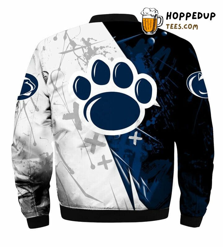 NCAA Penn State Nittany Lions True Blue White Bomber Jacket