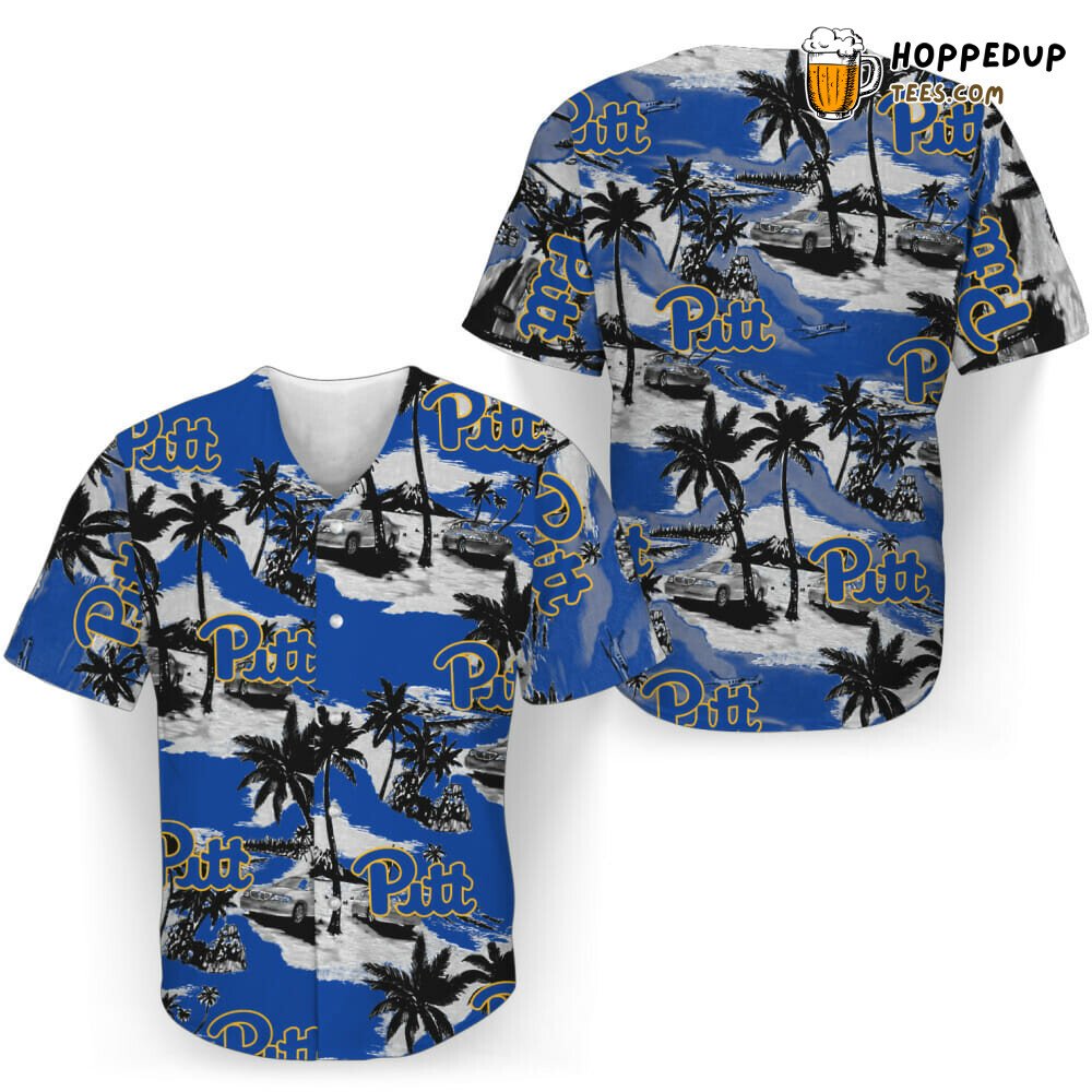 NCAA Pittsburgh Panthers Coconut Tree Blue Baseball Jersey Unisex Shirt NCAA Pittsburgh Panthers Coconut Tree Blue Baseball Jersey Unisex Shirt