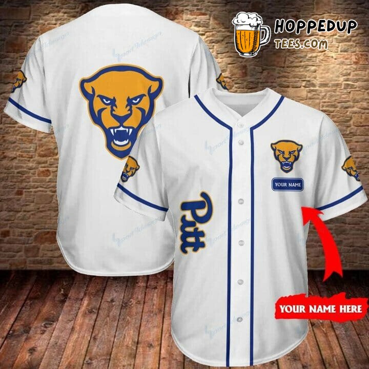 NCAA Pittsburgh Panthers Custom Name White Baseball Jersey Unisex Shirt