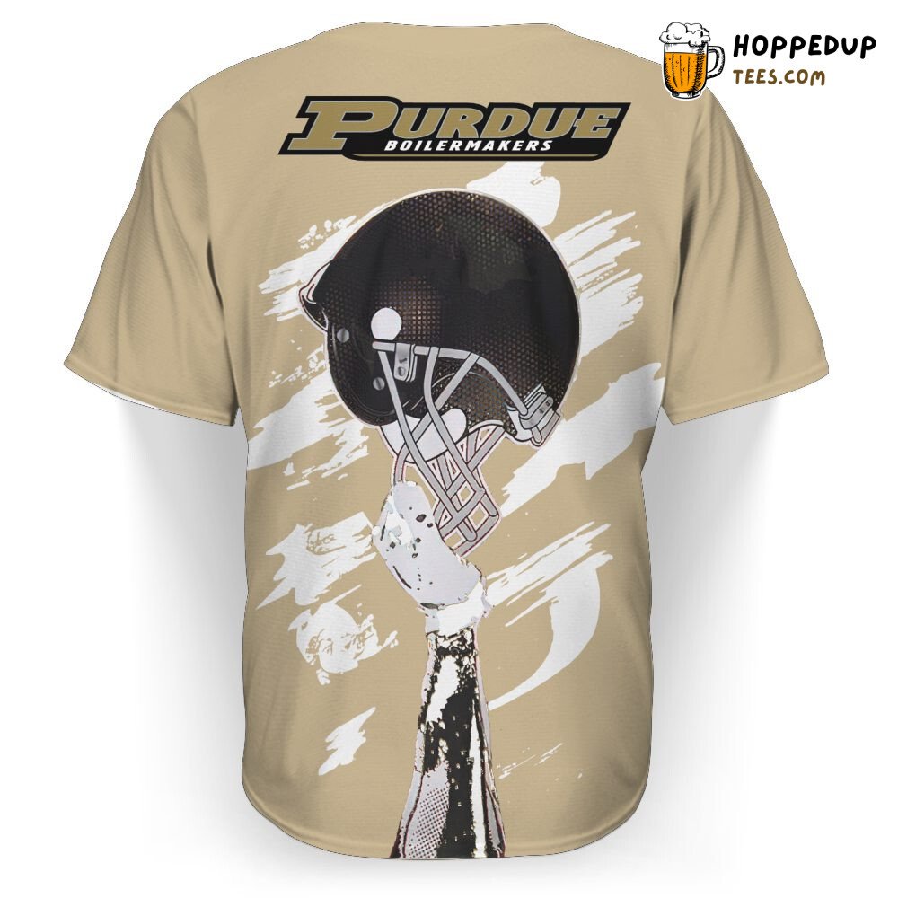 NCAA Purdue Boilermakers Custom Name Gold Scratch Baseball Jersey Unisex Shirt