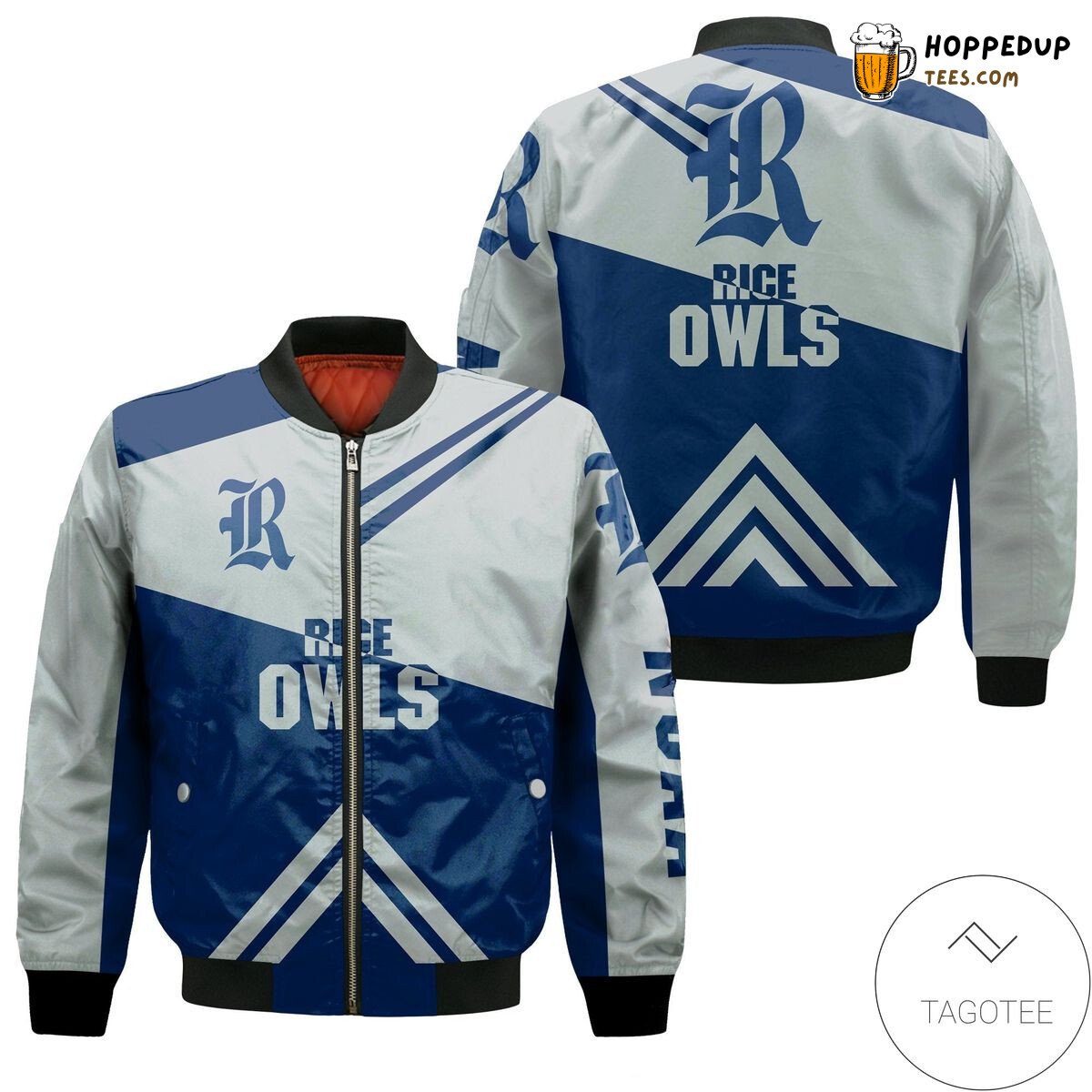 NCAA Rice Owls Stripes Cross Shoulders Bomber Jacket