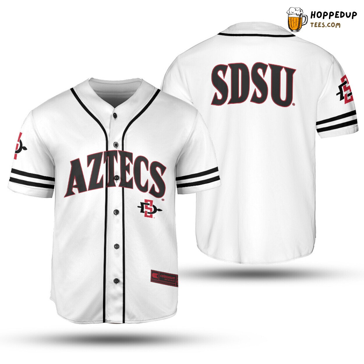 NCAA San Diego State Aztecs White Baseball Jersey Unisex Shirt
