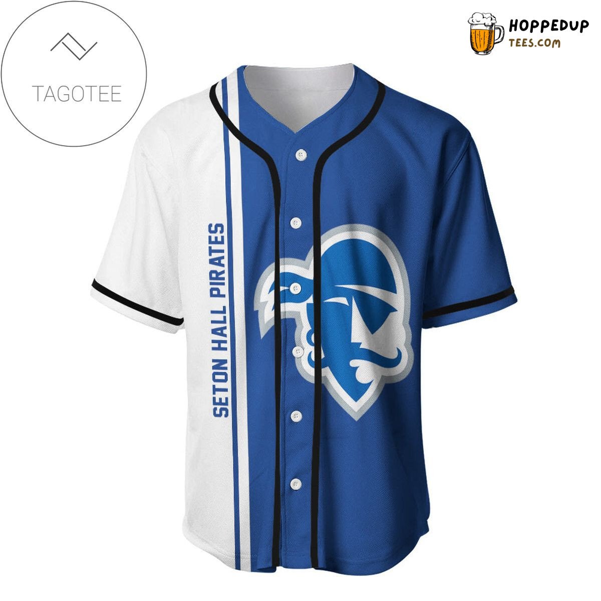NCAA Seton Hall Pirates Half Style Baseball Jersey Unisex Shirt