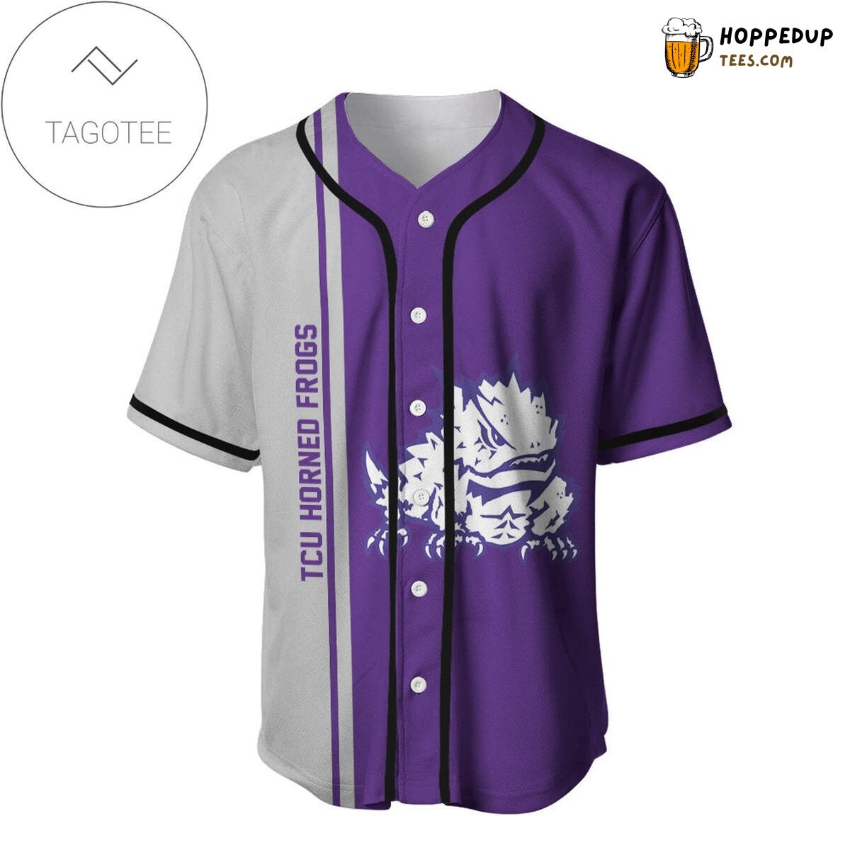 NCAA TCU Horned Frogs Half Style Baseball Jersey Unisex Shirt