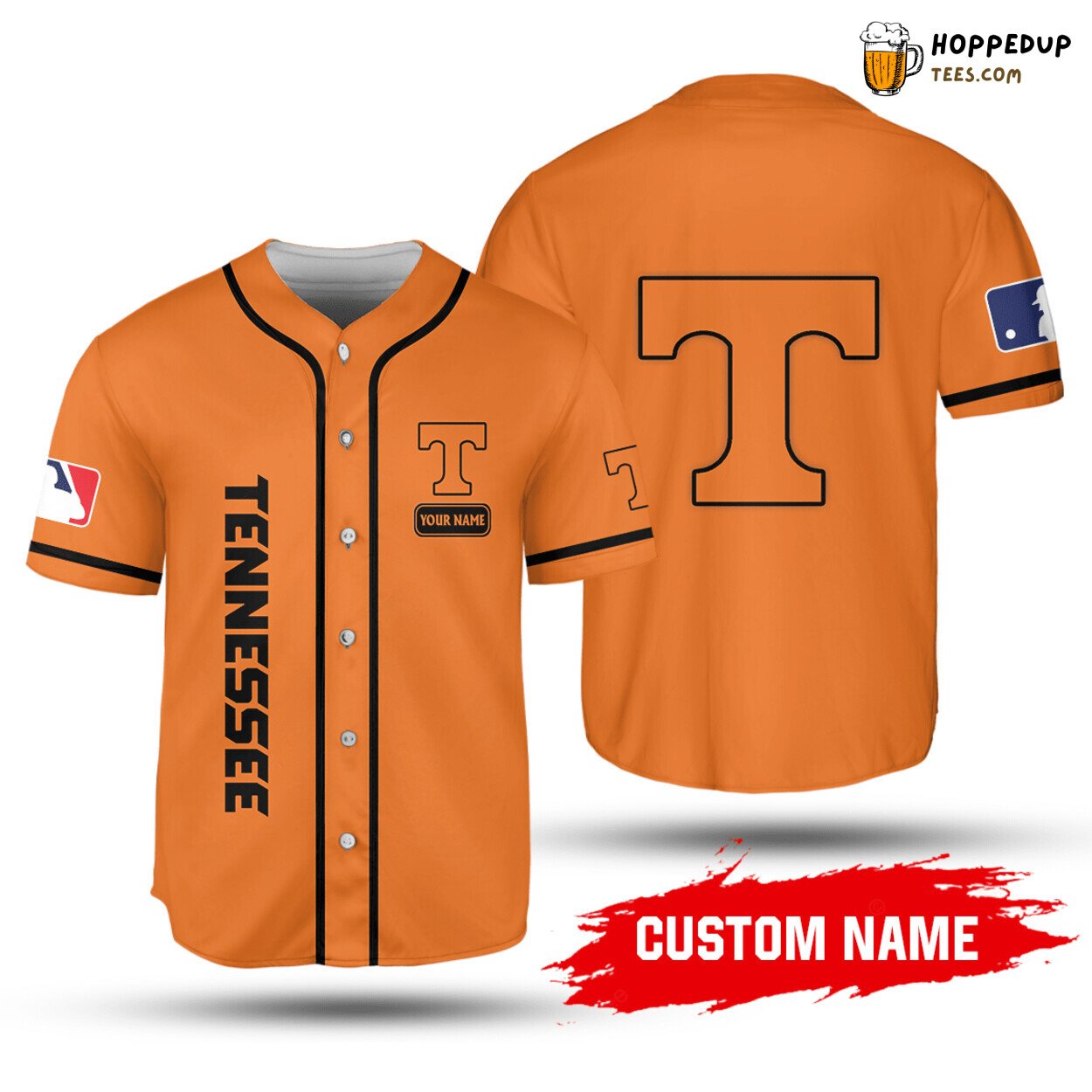 NCAA Tennessee Volunteers Custom Name Orange Baseball Jersey Unisex Shirt