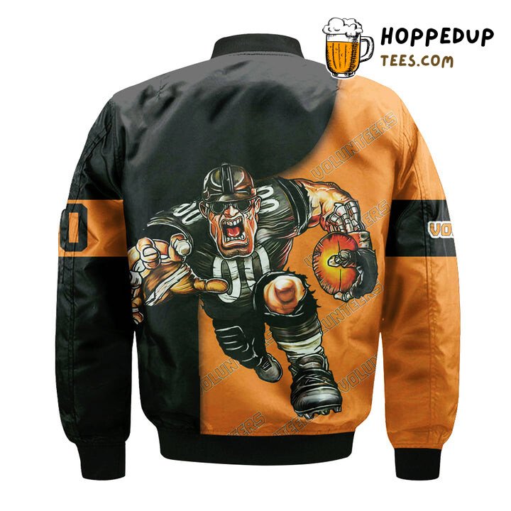 NCAA Tennessee Volunteers Custom Number Orange Black Bomber Jacket