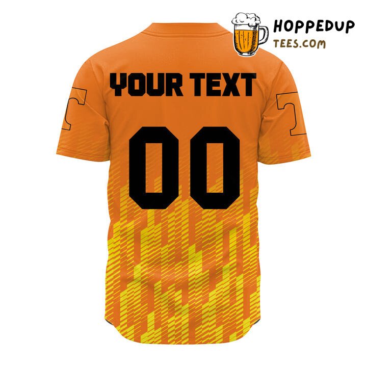 NCAA Tennessee Volunteers Custom Text Number Orange Baseball Jersey Unisex Shirt