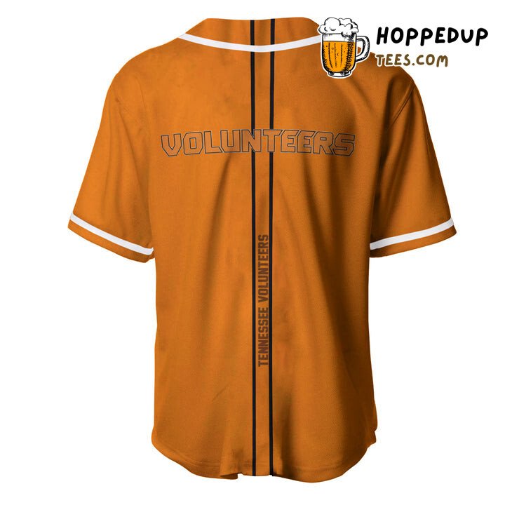 NCAA Tennessee Volunteers Custom Text Orange Black Baseball Jersey Unisex Shirt