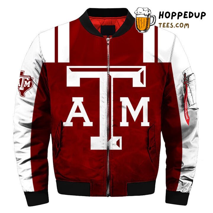 NCAA Texas A&M Aggies Maroon White Bomber Jacket