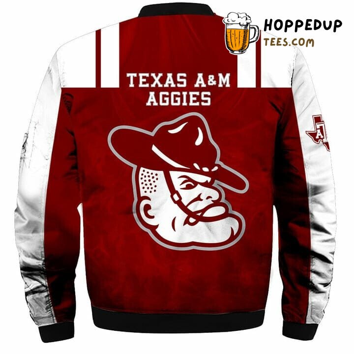 NCAA Texas A&M Aggies Maroon White Bomber Jacket