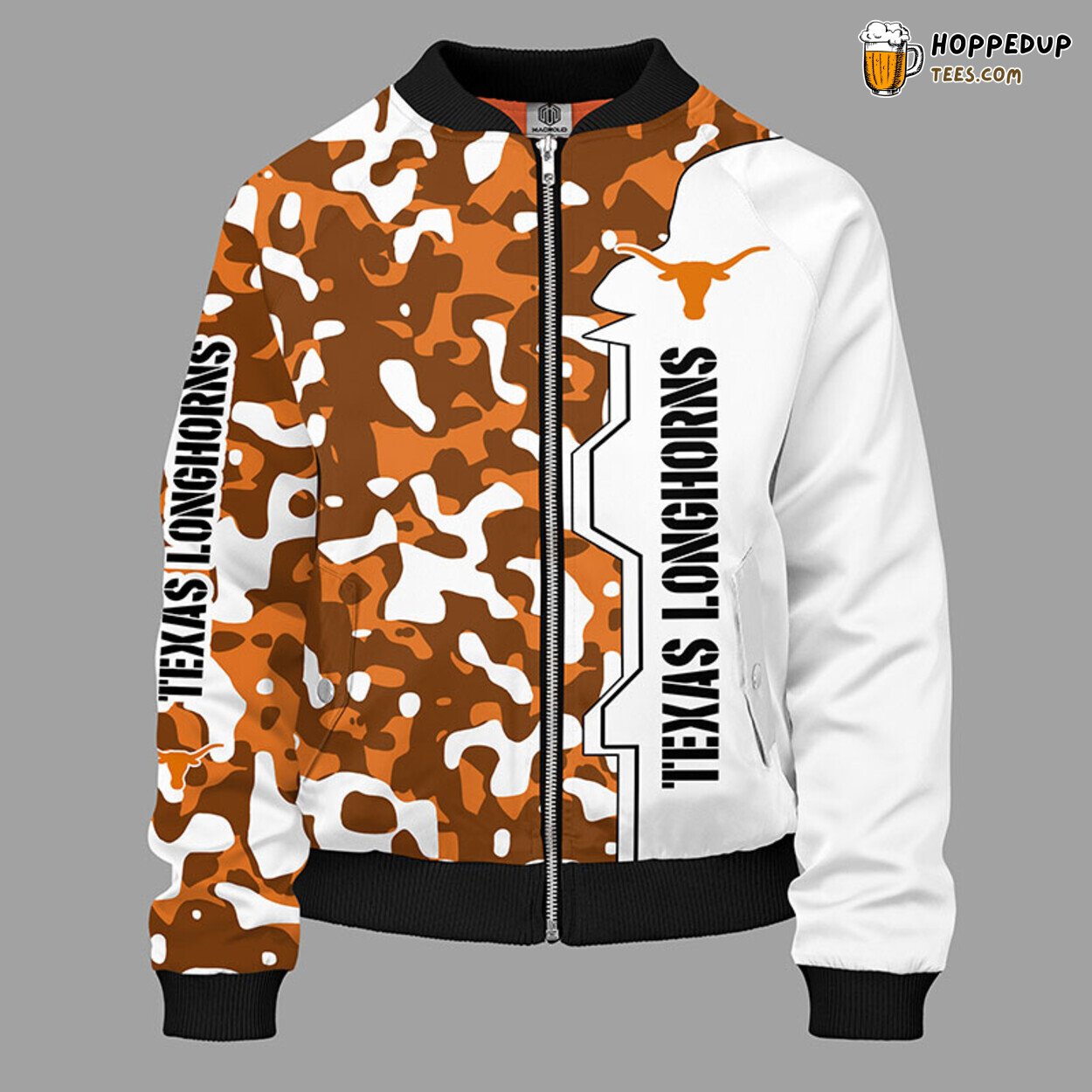 NCAA Texas Longhorns Camouflage Orange Unique Bomber Jacket Design