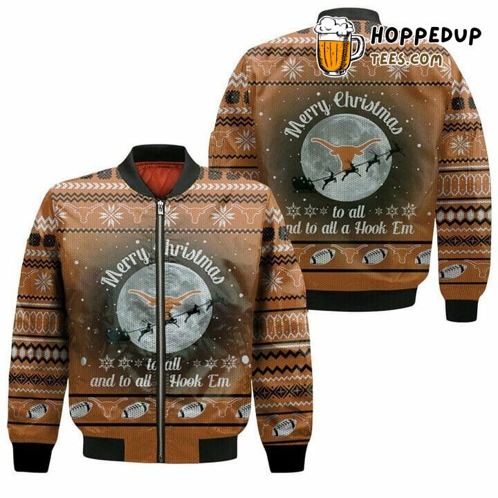 NCAA Texas Longhorns Merry Christmas Bomber Jacket