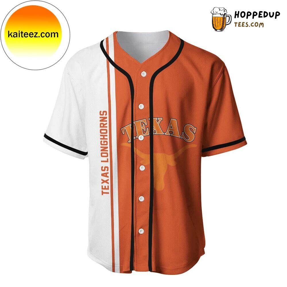 NCAA Texas Longhorns Orange White Baseball Jersey Unisex Shirt
