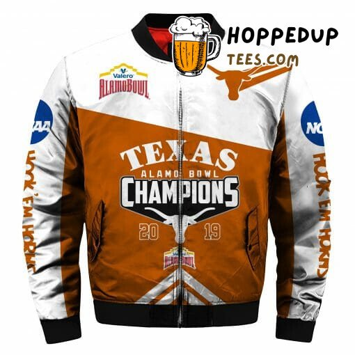 NCAA Texas Longhorns Orange White Champion 2021 Bomber Jacket