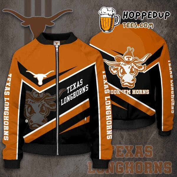 NCAA Texas Longhorns Vibrant Orange Black Bomber Jacket Series
