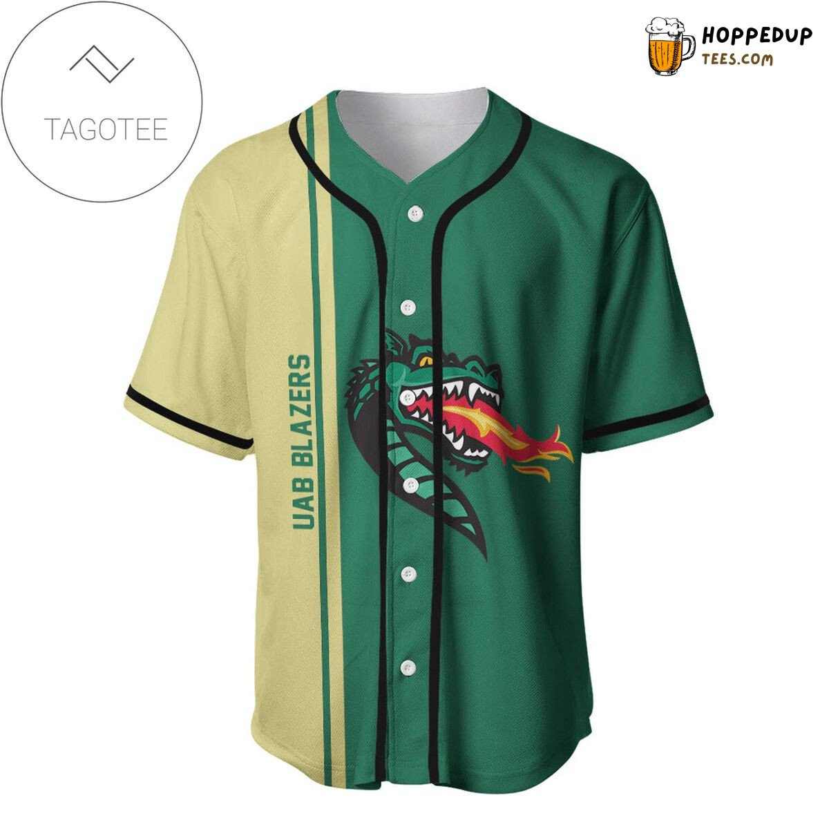NCAA UAB Blazers Half Style Baseball Jersey Unisex Shirt