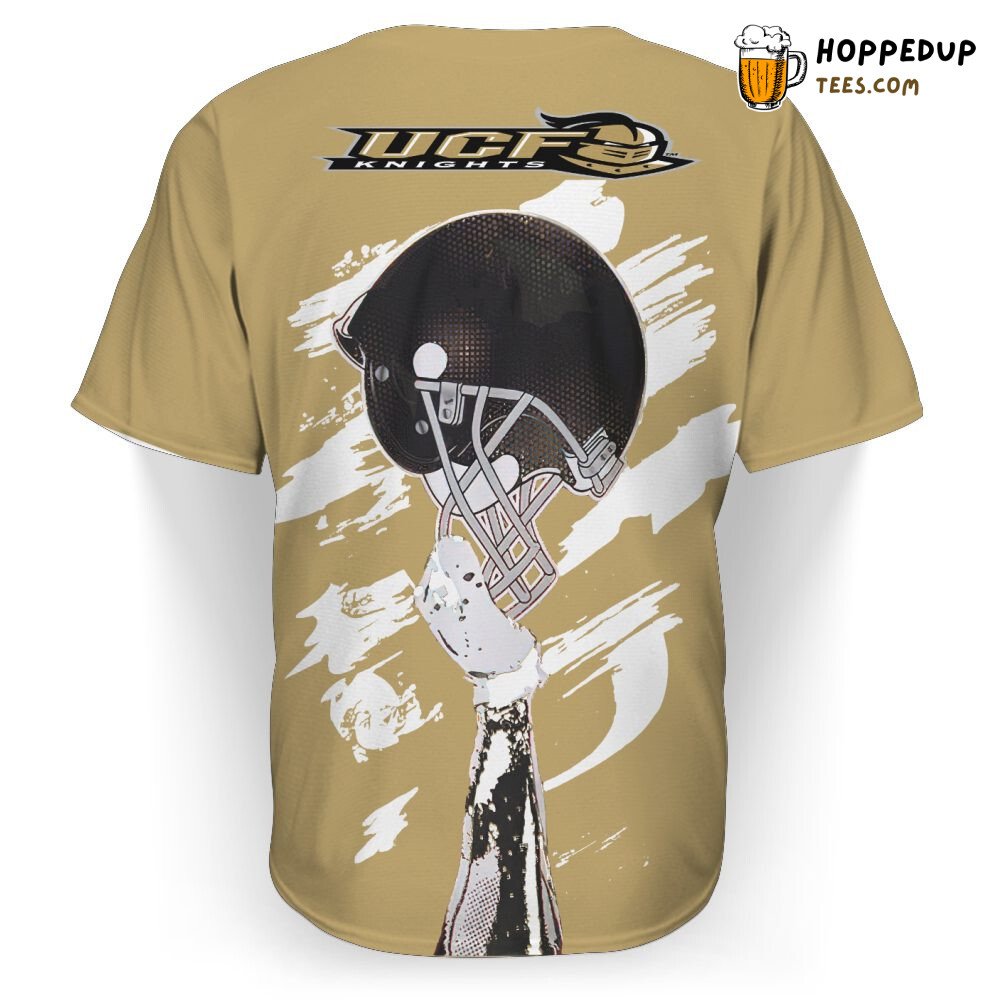 NCAA UCF Knights Custom Name Number Gold Baseball Jersey Unisex Shirt