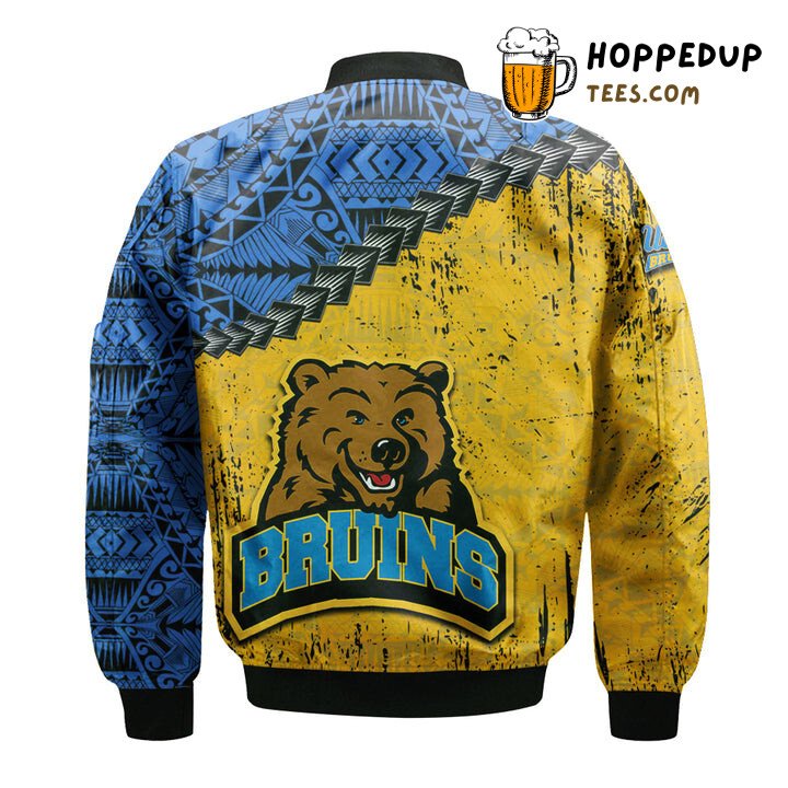 NCAA UCLA Bruins Blue Gold Polynesian Bomber Jacket