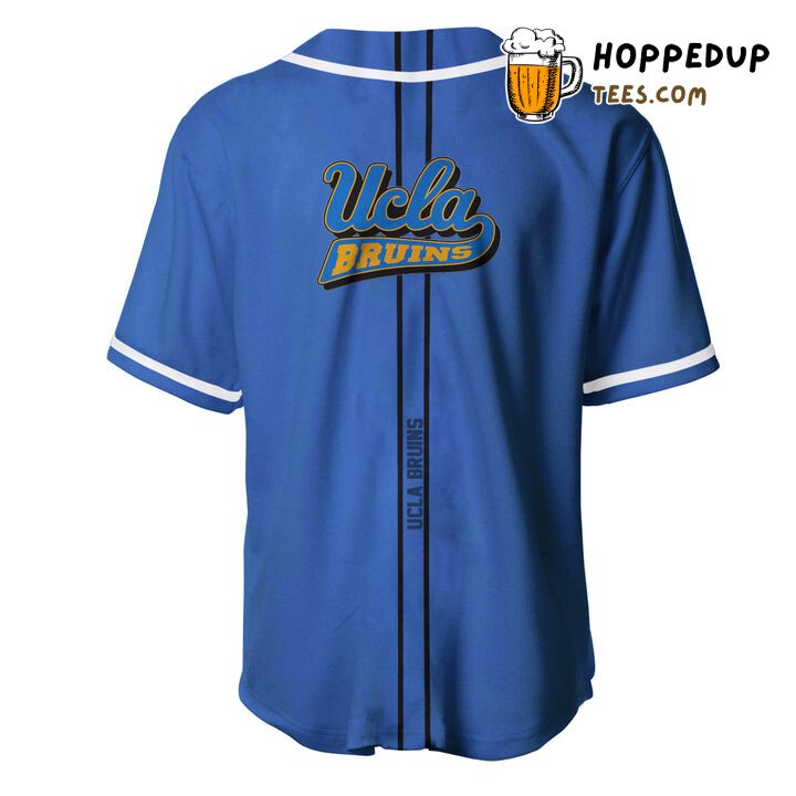 NCAA UCLA Bruins Custom Text Blue Black Baseball Jersey Unisex Shirt
