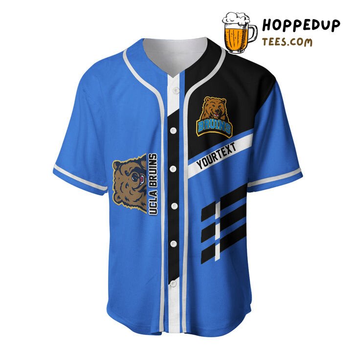 NCAA UCLA Bruins Custom Text Blue Black Baseball Jersey Unisex Shirt NCAA UCLA Bruins Custom Text Blue Black Baseball Jersey Unisex Shirt