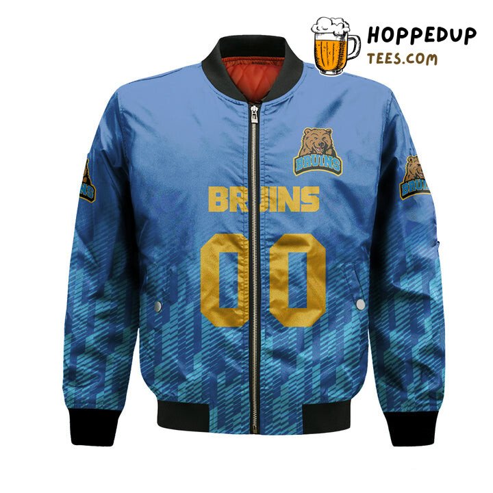 NCAA UCLA Bruins Custom Text Number Blue Bomber Jacket NCAA UCLA Bruins Custom Text Number Blue Bomber Jacket