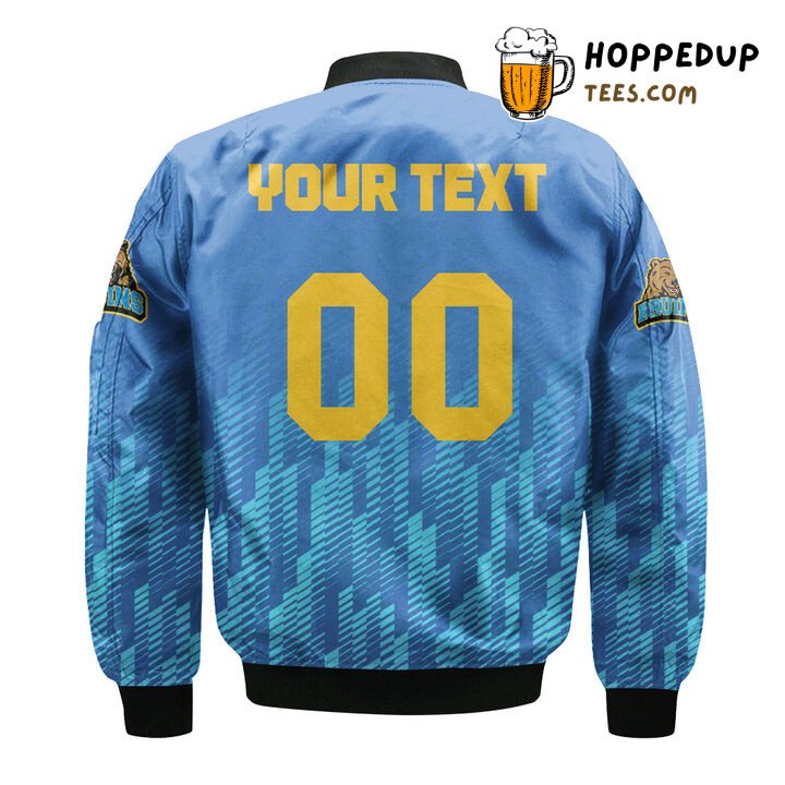 NCAA UCLA Bruins Custom Text Number Blue Bomber Jacket