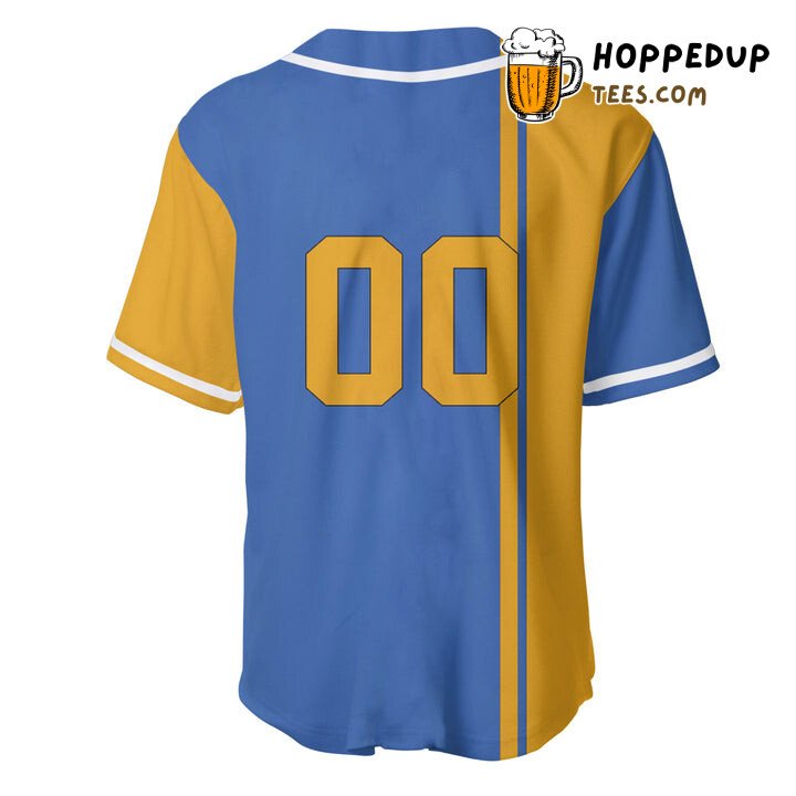 NCAA UCLA Bruins Custom Text Number Blue Gold Baseball Jersey Unisex Shirt