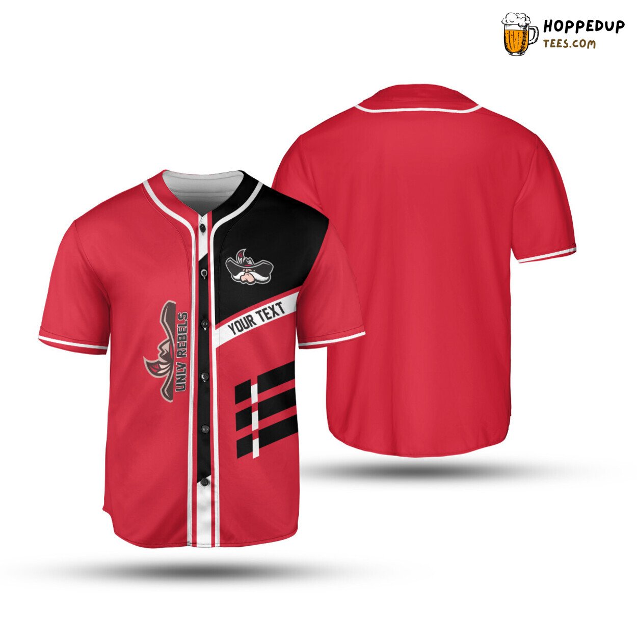 NCAA UNLV Rebels Custom Text Baseball Jersey Unisex Shirt