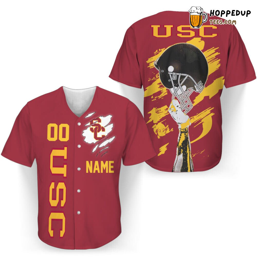 NCAA USC Trojans Custom Name Number Cardinal Baseball Jersey Unisex Shirt NCAA USC Trojans Custom Name Number Cardinal Baseball Jersey Unisex Shirt