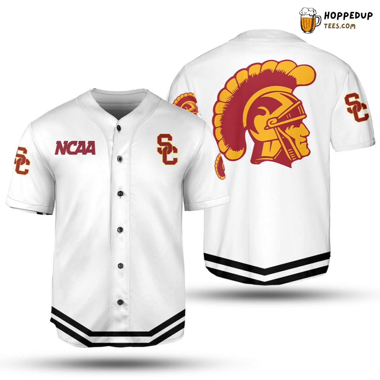 NCAA USC Trojans White Baseball Jersey Unisex Shirt