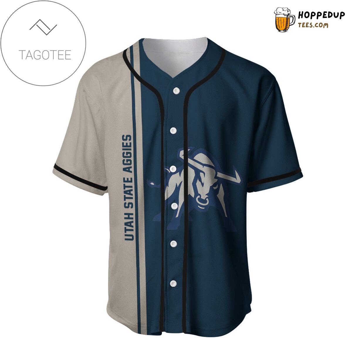 NCAA Utah State Aggies Half Style Baseball Jersey Unisex Shirt