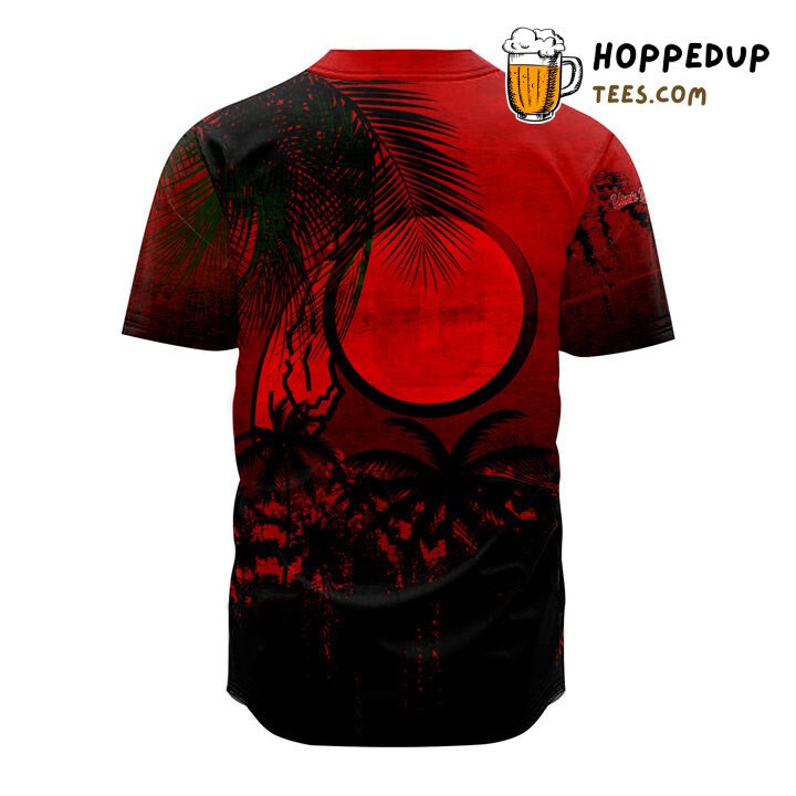 NCAA Utah Utes Coconut Tree Tropical Grunge Red Baseball Jersey Unisex Shirt