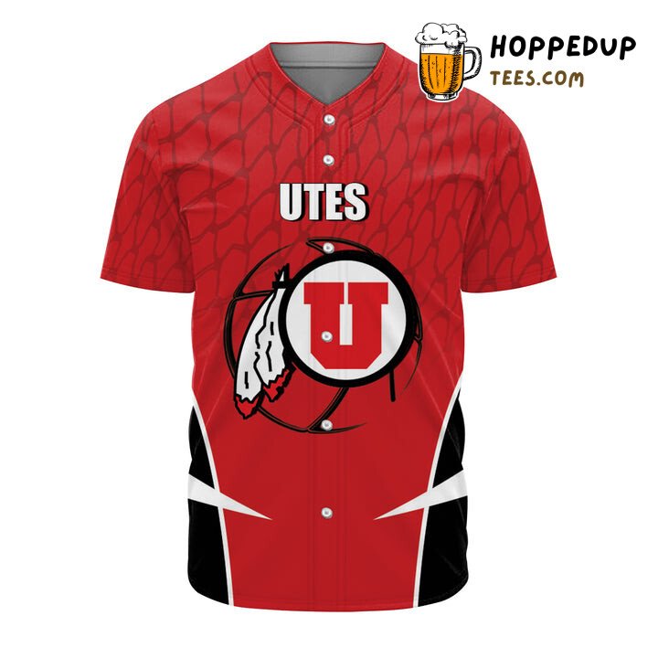 NCAA Utah Utes Custom Text Number Red Black Baseball Jersey Unisex Shirt NCAA Utah Utes Custom Text Number Red Black Baseball Jersey Unisex Shirt