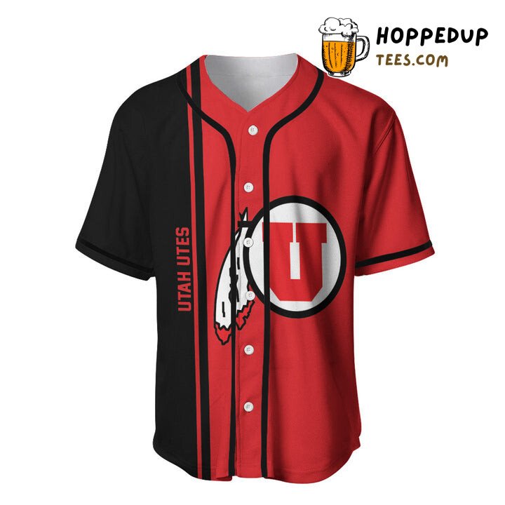 NCAA Utah Utes Custom Text Number Red Black Baseball Jersey V5 Unisex Shirt