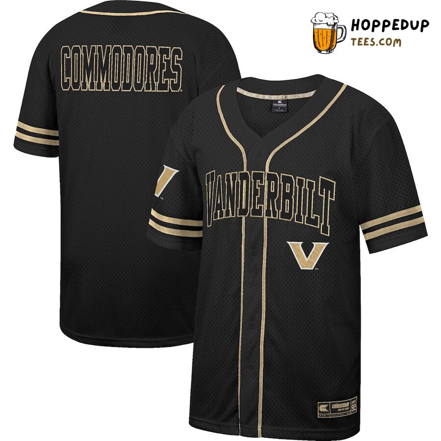 NCAA Vanderbilt Commodores Black Baseball Jersey Unisex Shirt