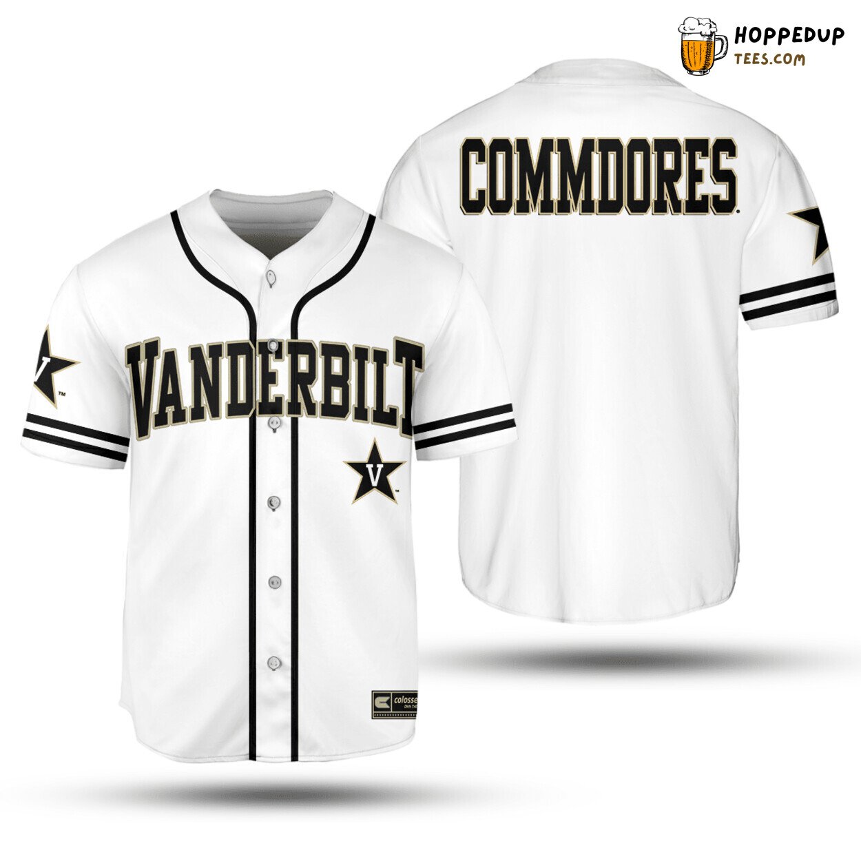 NCAA Vanderbilt Commodores White Baseball Jersey Unisex Shirt