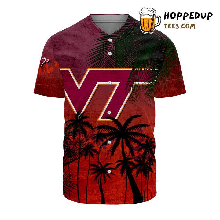 NCAA Virginia Tech Hokies Coconut Tree Baseball Jersey Unisex Shirt NCAA Virginia Tech Hokies Coconut Tree Baseball Jersey Unisex Shirt