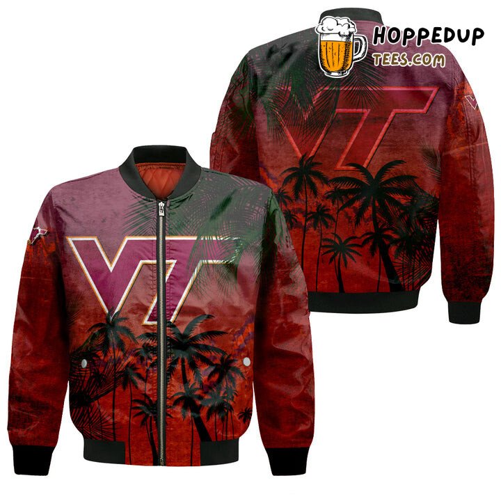NCAA Virginia Tech Hokies Coconut Tree Bomber Jacket