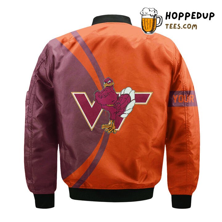 NCAA Virginia Tech Hokies Custom Text Champions Bomber Jacket