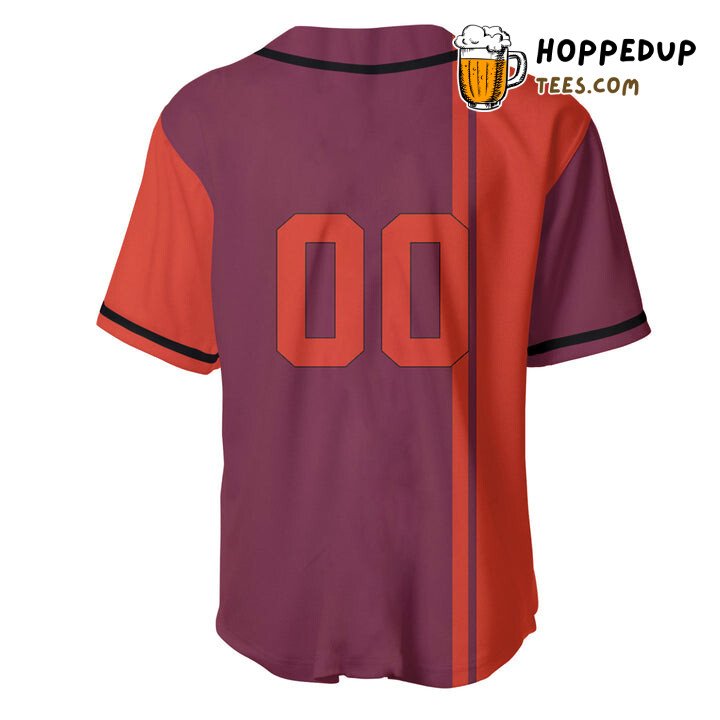 NCAA Virginia Tech Hokies Custom Text Number Maroon Orange Baseball Jersey Unisex Shirt