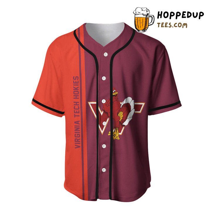 NCAA Virginia Tech Hokies Custom Text Number Maroon Orange Baseball Jersey Unisex Shirt NCAA Virginia Tech Hokies Custom Text Number Maroon Orange Baseball Jersey Unisex Shirt
