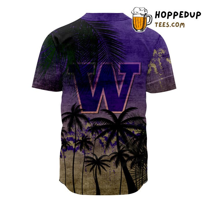 NCAA Washington Huskies Coconut Tree Tropical Baseball Jersey Unisex Shirt