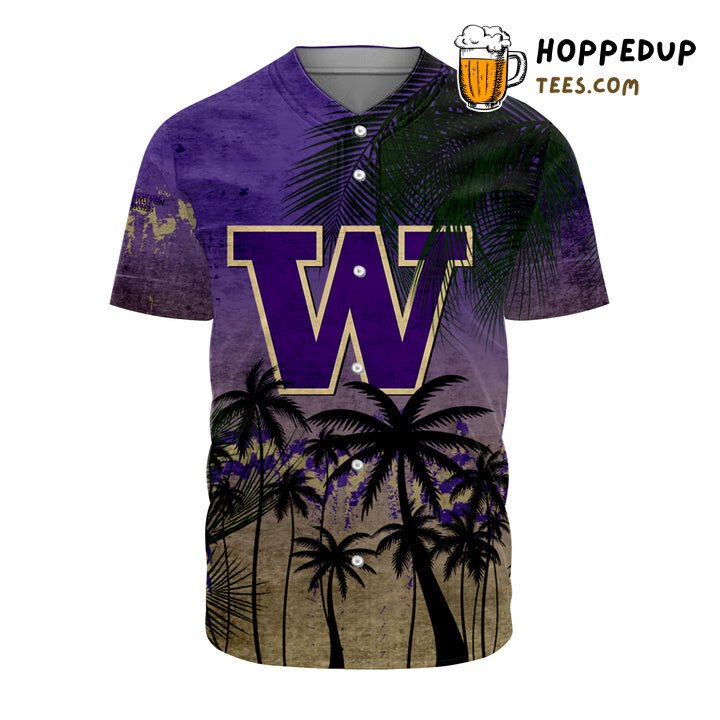 NCAA Washington Huskies Coconut Tree Tropical Baseball Jersey Unisex Shirt NCAA Washington Huskies Coconut Tree Tropical Baseball Jersey Unisex Shirt