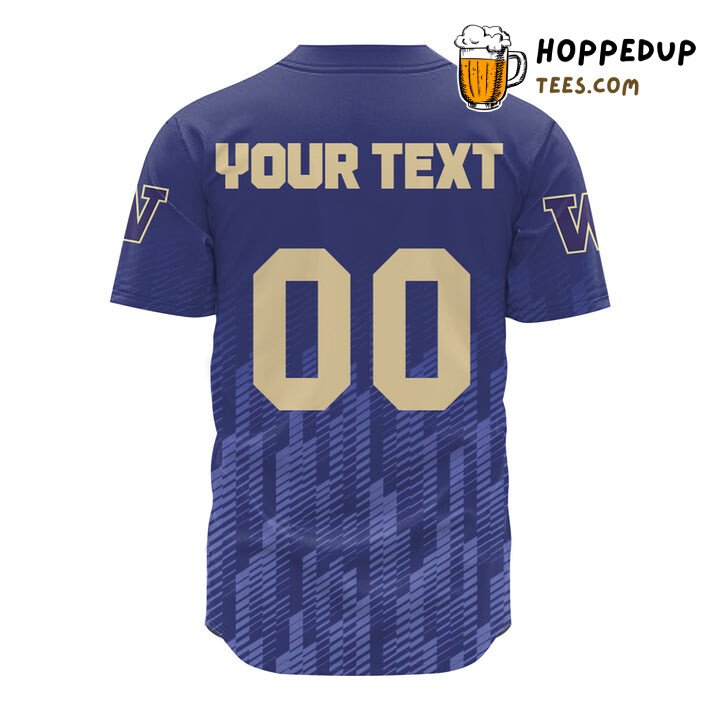 NCAA Washington Huskies Custom Text Number Purple Baseball Jersey Unisex Shirt