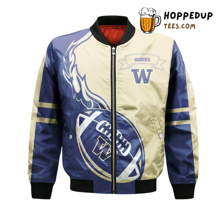 NCAA Washington Huskies Purple Gold Bomber Jacket