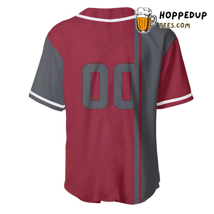 NCAA Washington State Cougars Custom Text Number Red Grey Half Style Baseball Jersey Unisex Shirt